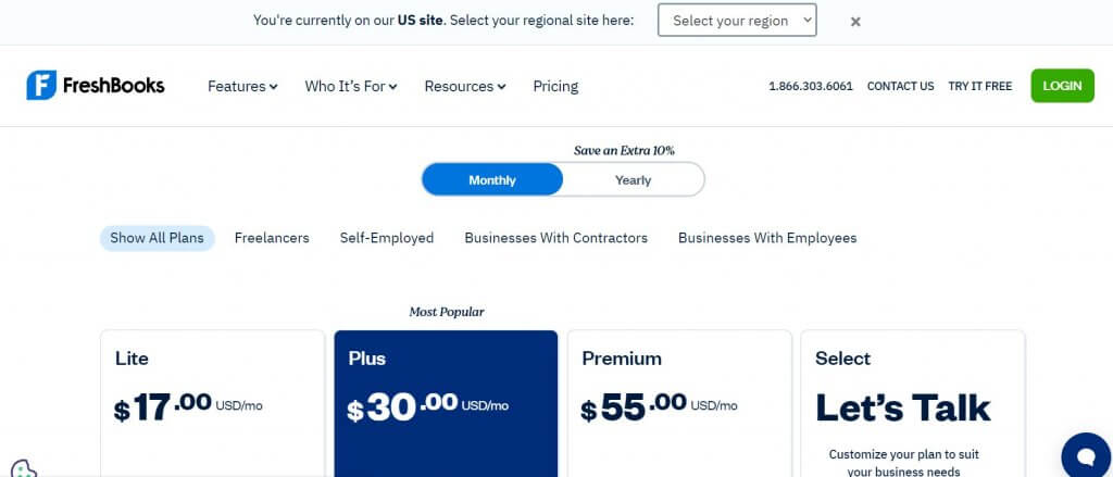 Freshbooks pricing