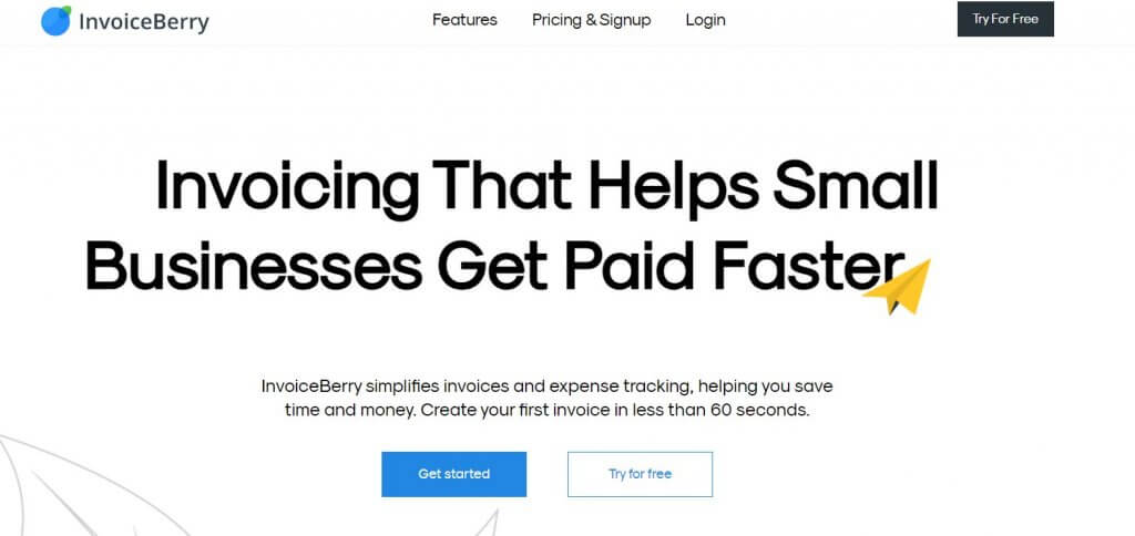 InvoiceBerry homepage