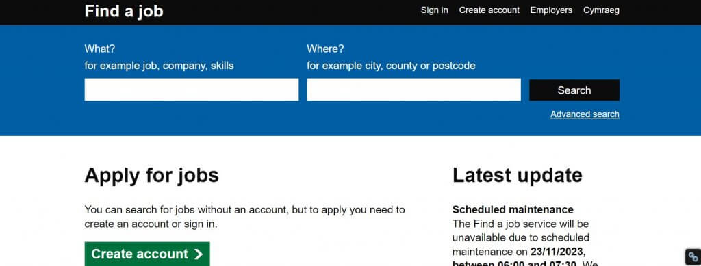 department for work and pensions uk website