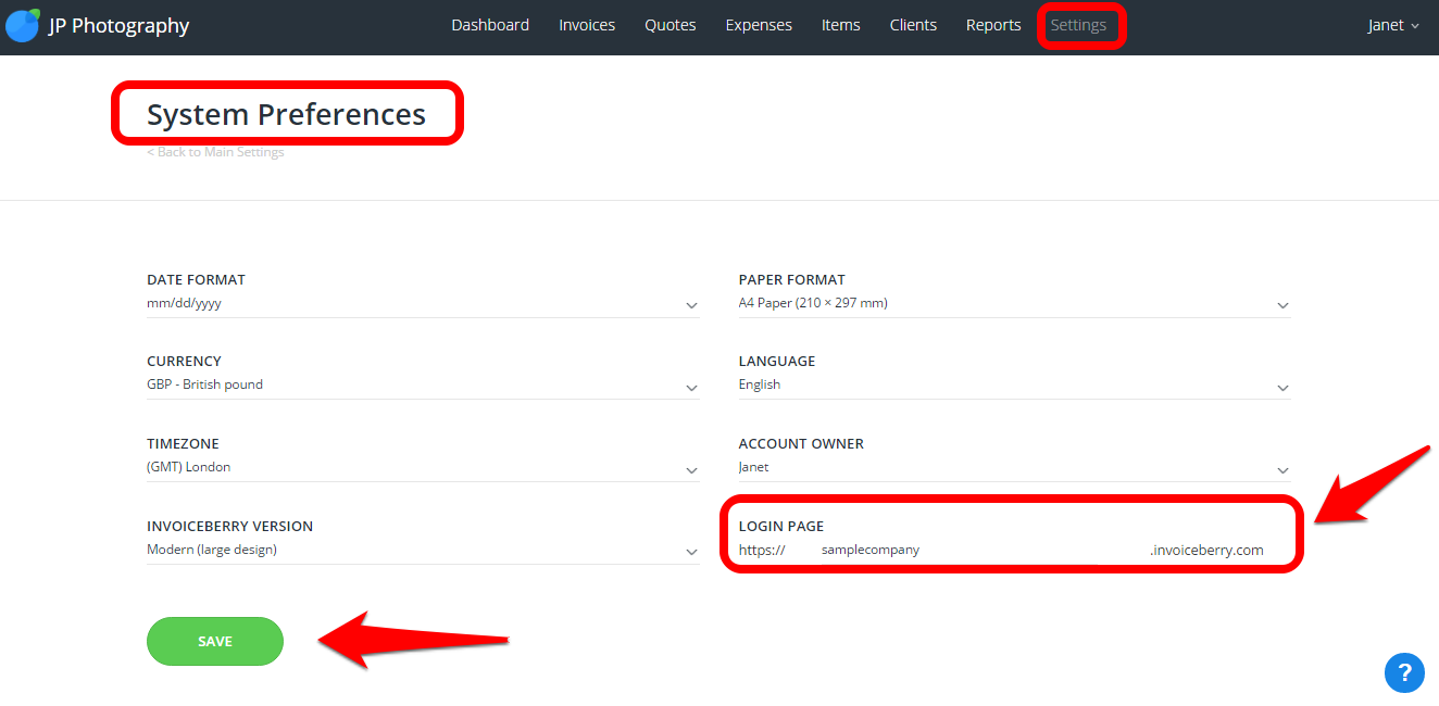 how to change my company login page account and subscription