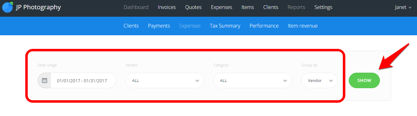 expenses reports