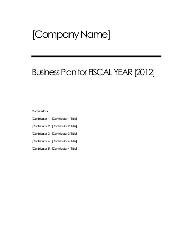 Simple business plan template free