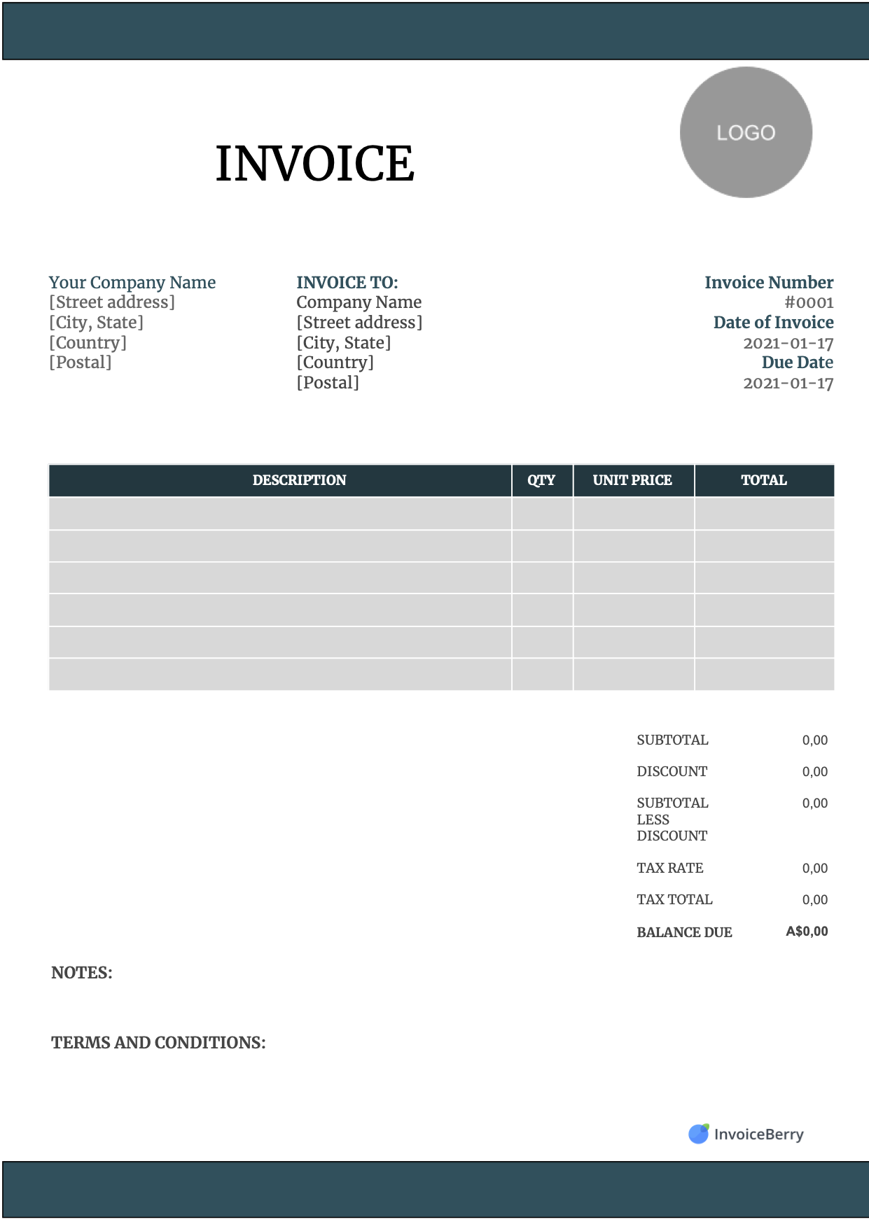 32+ Invoice Template Australia Word Gif