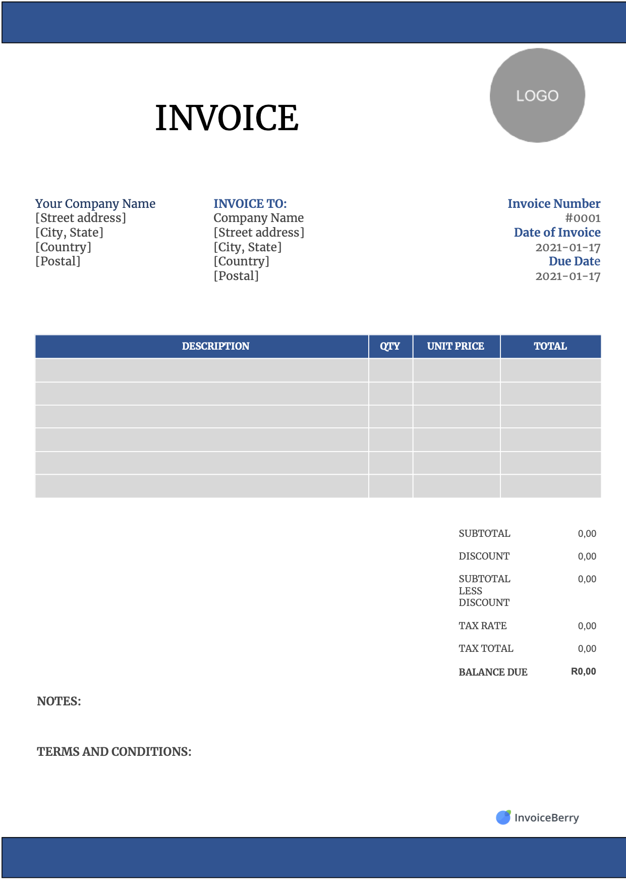 Free Invoice Templates Download - All Formats and Industries Intended For Free Downloadable Invoice Template For Word