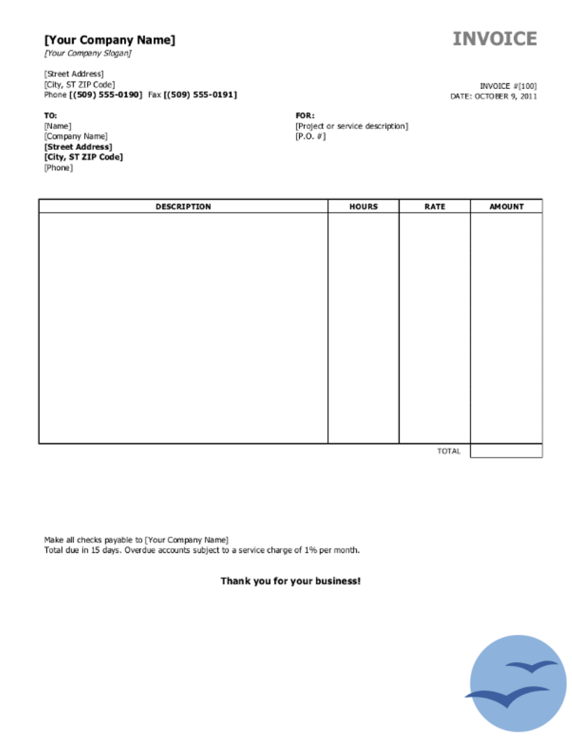 download free invoice template microsoft word