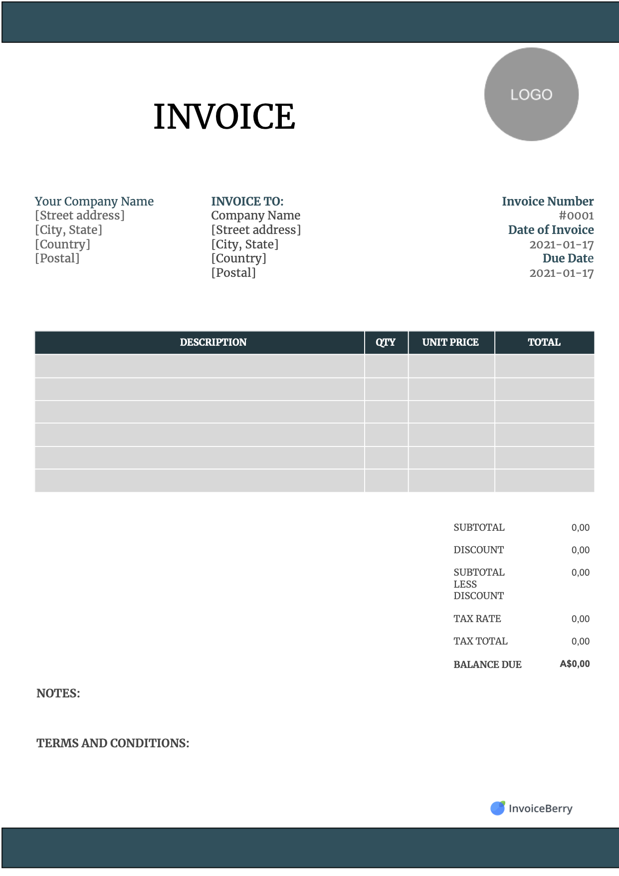 Software Invoice Template