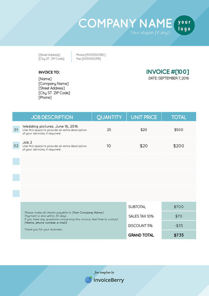 Canada PDF Invoice Template