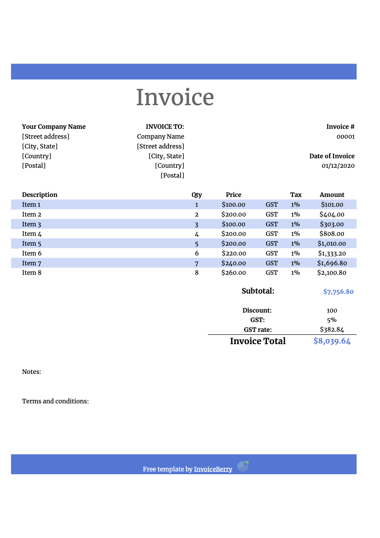 Google Doc Invoice Template Simple