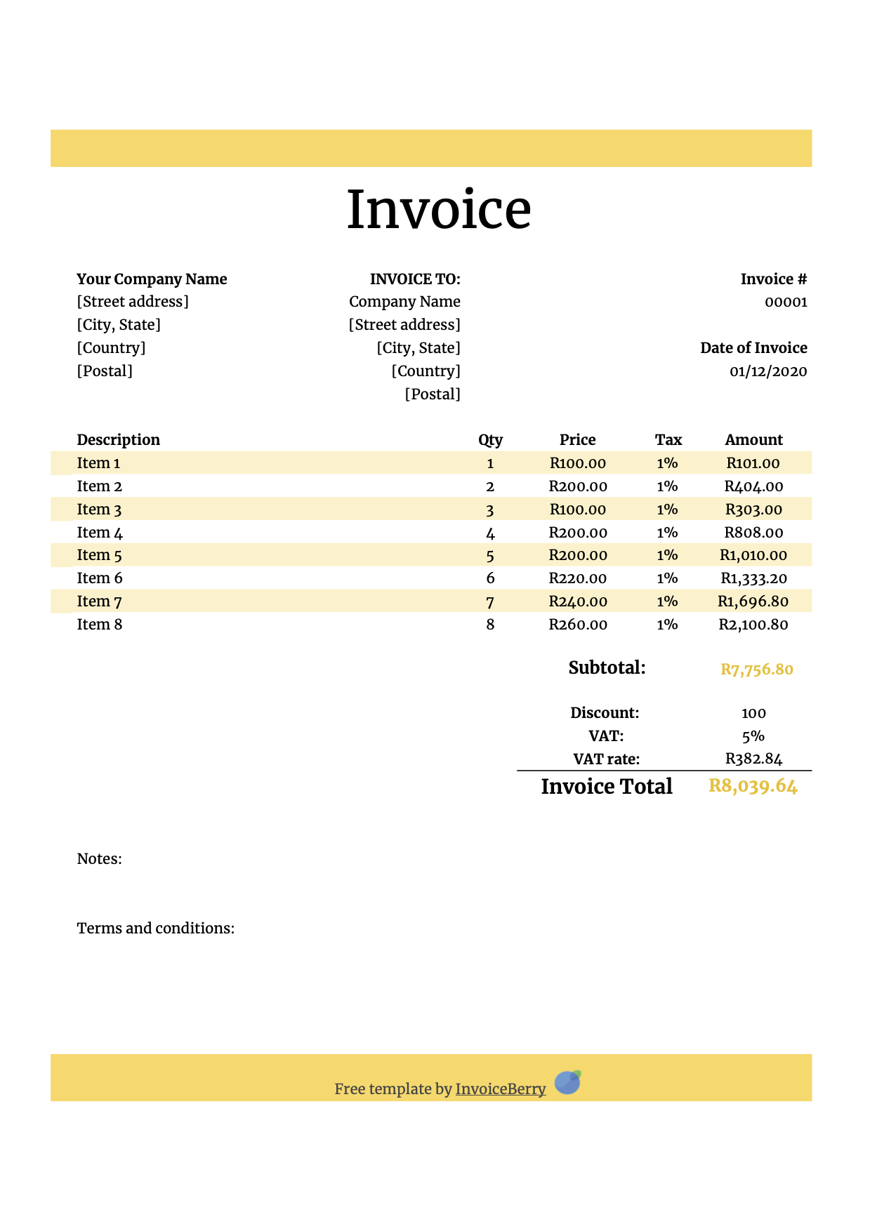 Google Drive Invoice Template