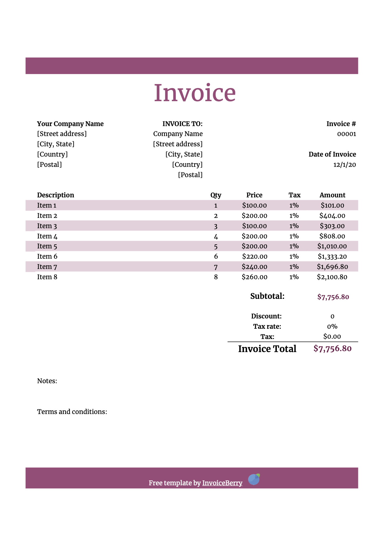 Free Numbers invoice templates - get invoice templates for Mac In Free Invoice Template Word Mac