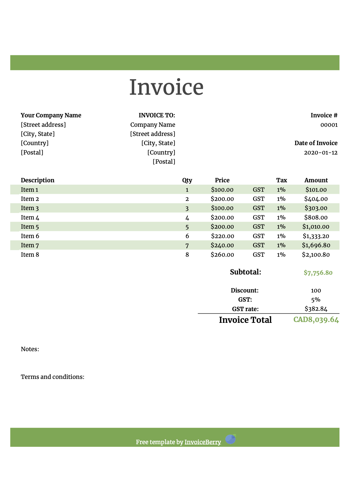 Free Numbers invoice templates - get invoice templates for Mac Intended For Sample Tax Invoice Template Australia