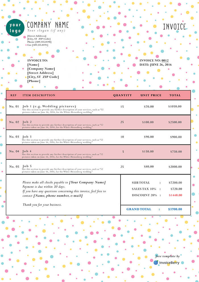 free invoice templates in pdf blank printable invoiceberry