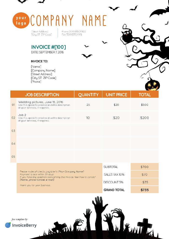 Free Furniture Invoice Templates for Companies and Contractors