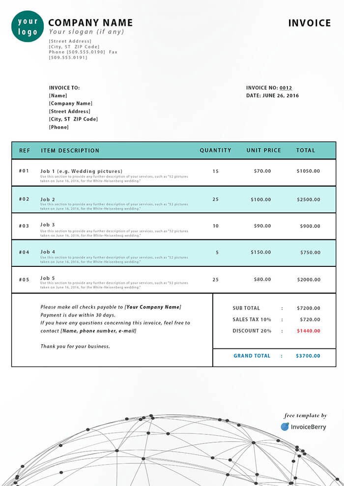 South African Invoice Template